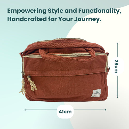 TruHemp Handmade Hemp Side Bag with Cotton Blend– Durable and Stylish Crossbody Messenger Bag with Adjustable Strap
