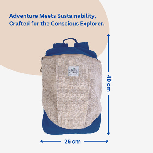 TruHemp Handcrafted Hemp Backpack– Spacious & Durable Backpack with Cotton Lining, Ideal for Everyday Use, Travel, and Work