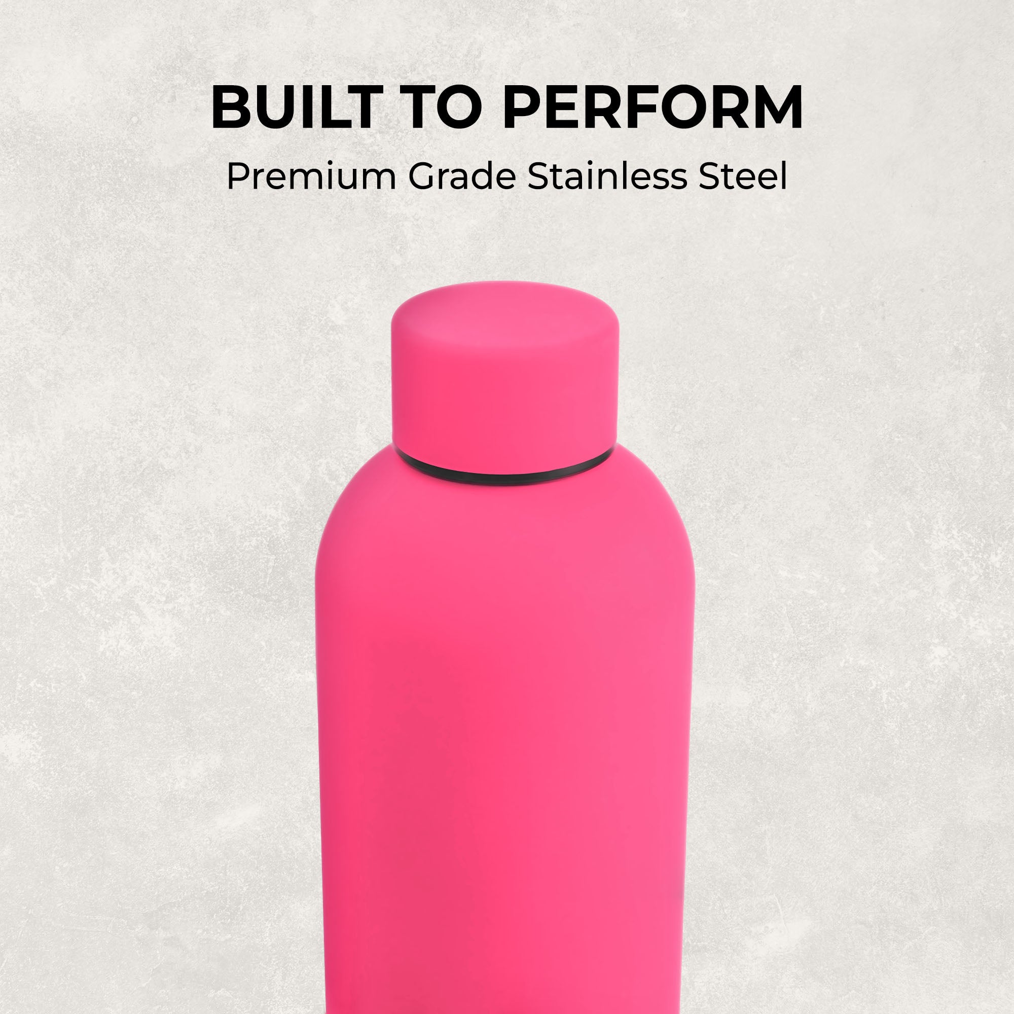 SuperGeneriX 17oz Matte Finish Stainless Steel Water Bottle | Vacuum Insulated Travel Bottle |12 hrs Hot & 18 hrs Cold| Smooth Rubber Finish Water Bottle (Black)