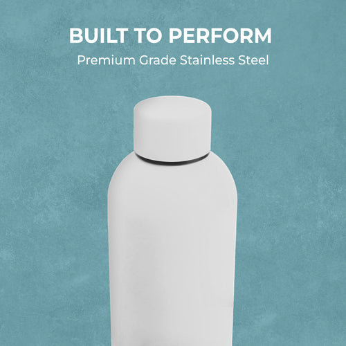 SuperGeneriX 17oz Matte Finish Stainless Steel Water Bottle | Vacuum Insulated Travel Bottle |12 hrs Hot & 18 hrs Cold| Smooth Rubber Finish Water Bottle (Black)