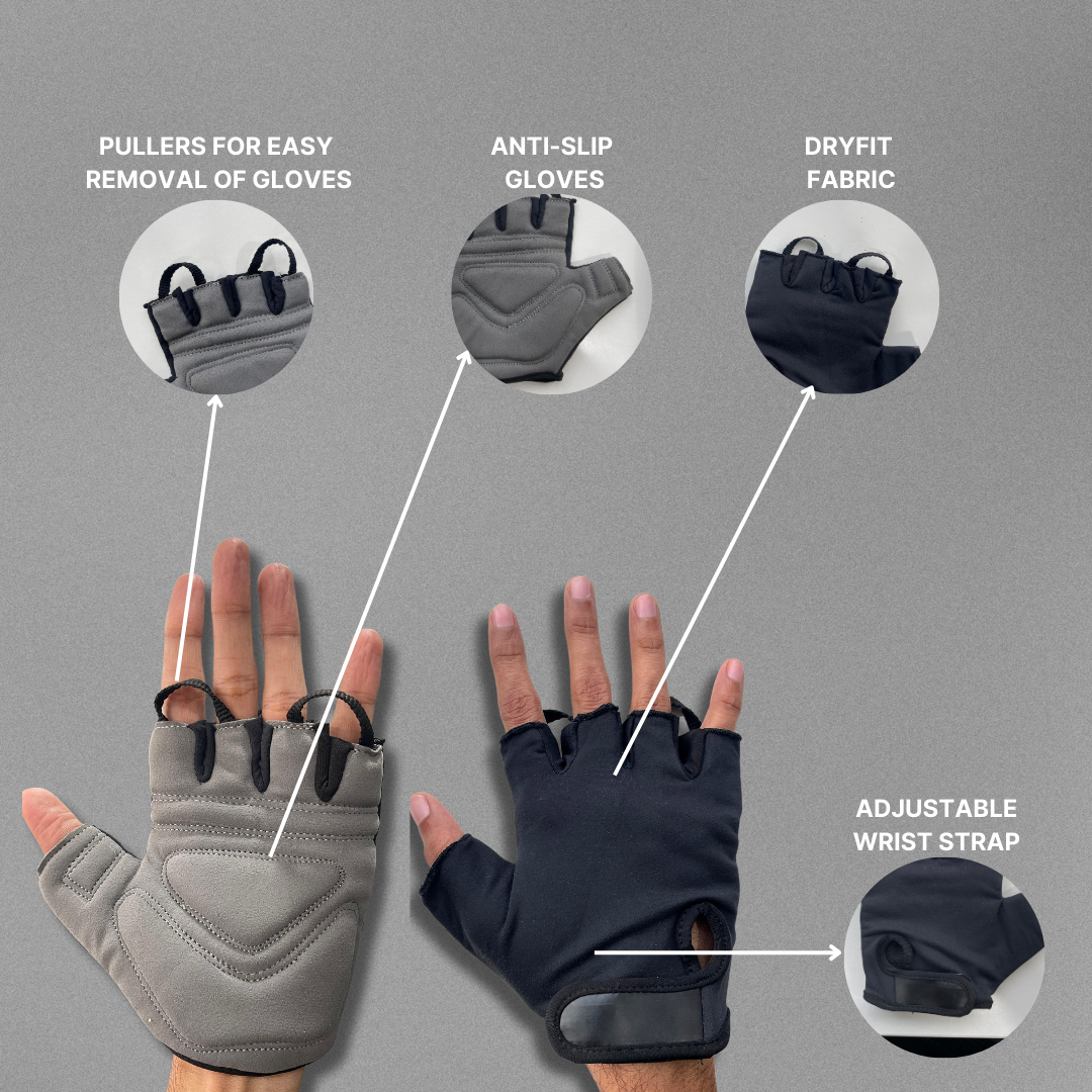 SuperGeneriX Cotton Blend Gym Gloves with Wrist Support | Reduce Strain | Protect Wrist | for Gym | Slippage Prevention 