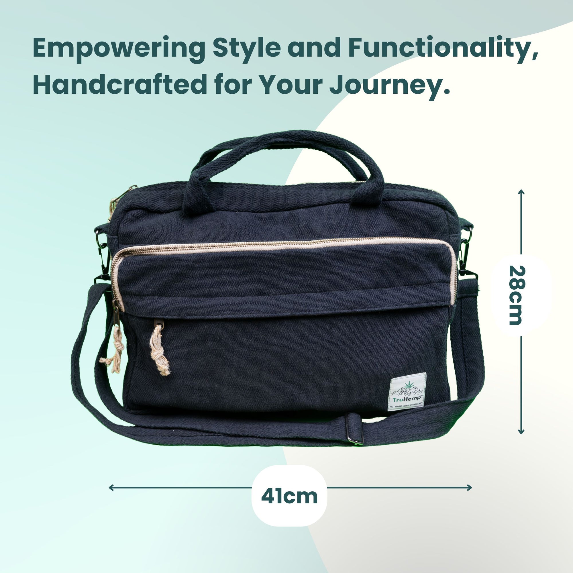 TruHemp Handmade Hemp Side Bag with Cotton Blend– Durable and Stylish Crossbody Messenger Bag with Adjustable Strap