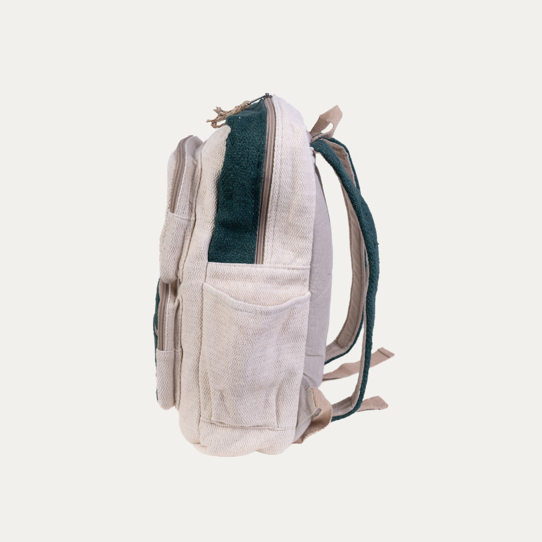 TruHemp Handmade Multi-Pocket Hemp Backpack– Durable & Spacious Backpack with Zippered Compartments, Adjustable Straps for Travel, and Outdoor Activities