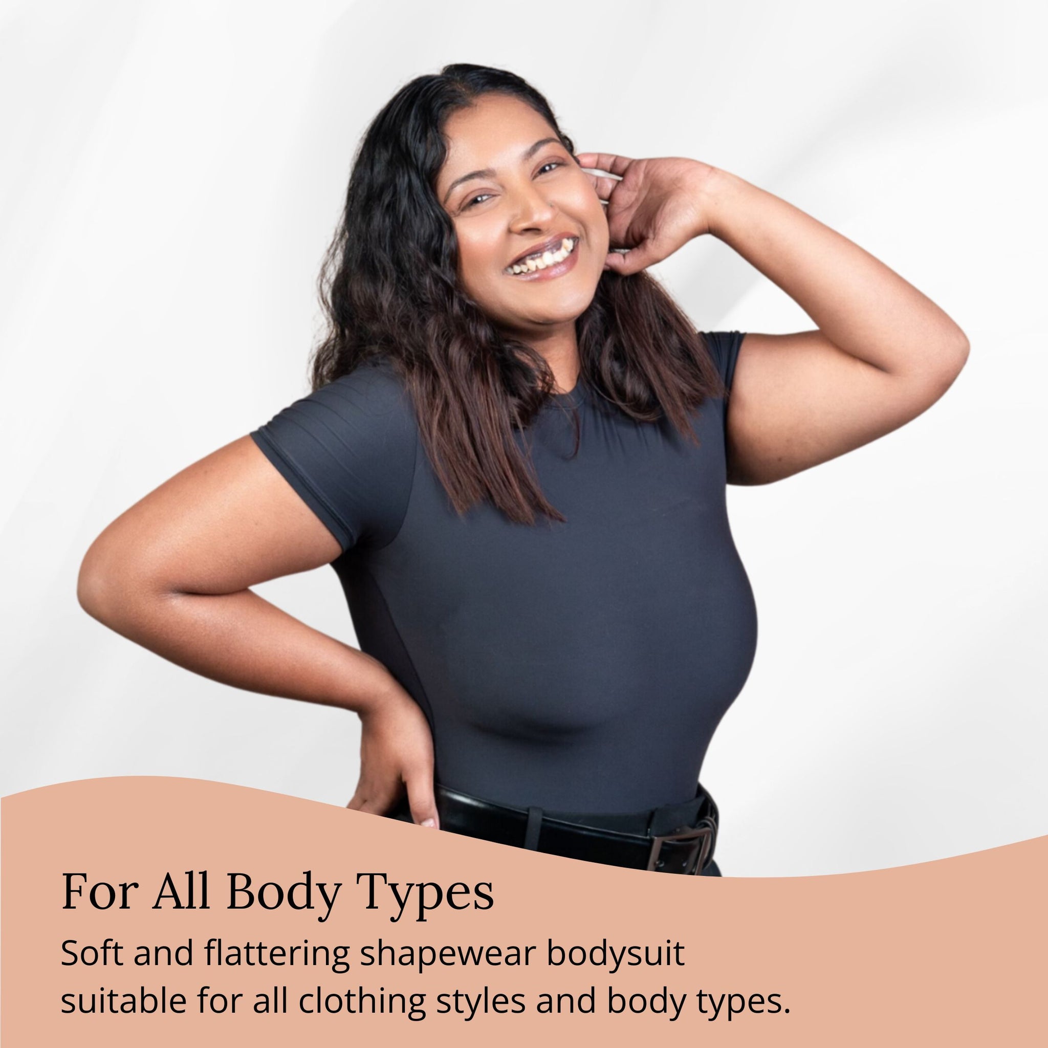 Sculpting Stretchable Body Suit for Women Short Sleeve Round Neck Body Suit Breathable & Comfortable