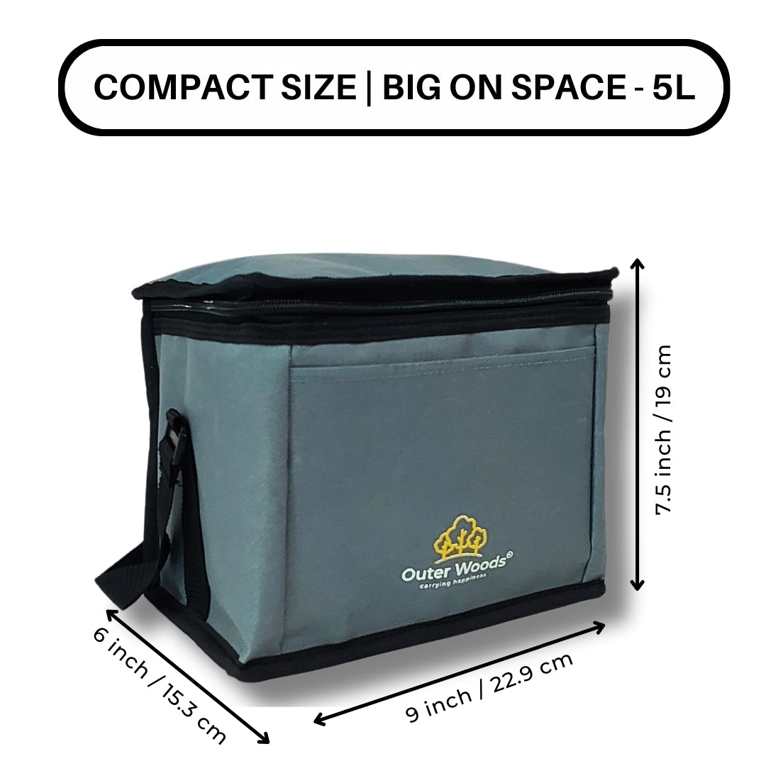 Outer Woods Insulated 6 Can Cooler Bag, Fits 6 x 500ml Beer Cans, Keep Cans Cool for up to 10 Hrs, with 2 Units of Ice Gel Packs