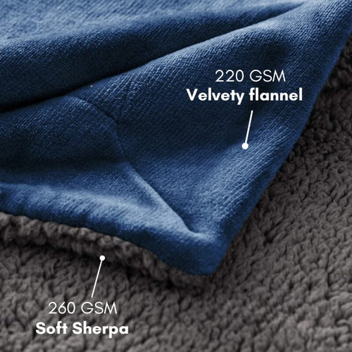 bellolin Thick and Warm Sherpa Fleece Throw Blanket for Winter, Soft Fuzzy Plush Blanket for Couch and Bed, Cozy All-Season Blanket, Navy