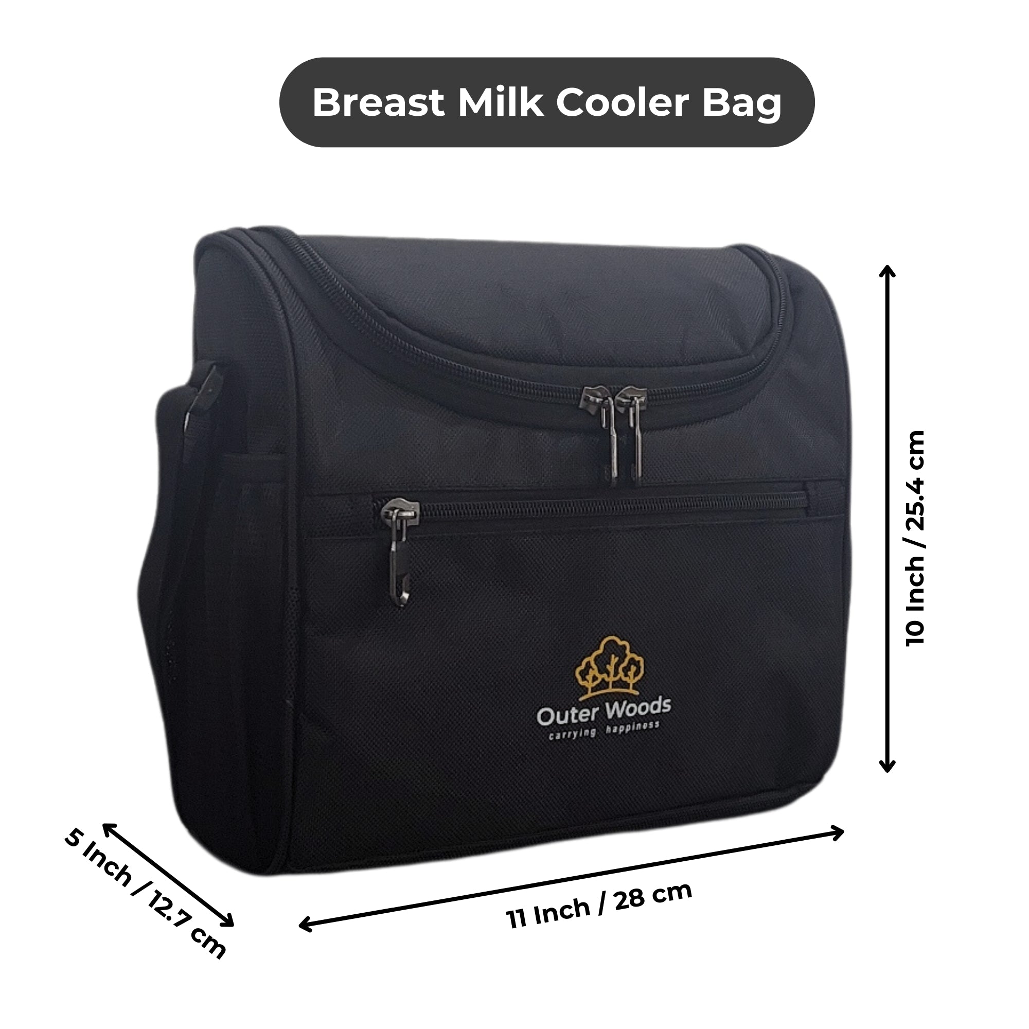 Outer Woods Insulated Breast Milk Cooler Bag with 4 Ice Gel Packs, Keeps Milk and Food Cool for 6 to 8 Hours, Thermal Insulated Baby Travel Bag