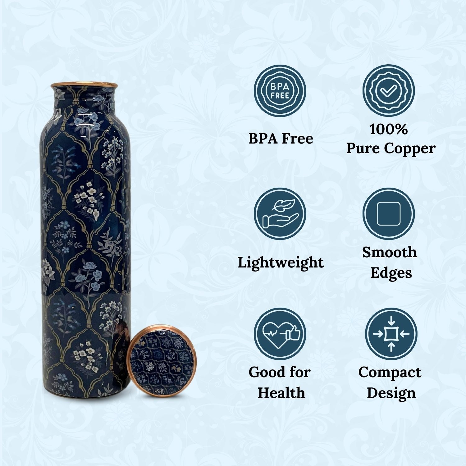 SuperGeneriX Copper Water Bottle (1 Litre), Leakproof, Pure Copper Water Bottle, Tamba Bottles, Authentic, Durable Bottl