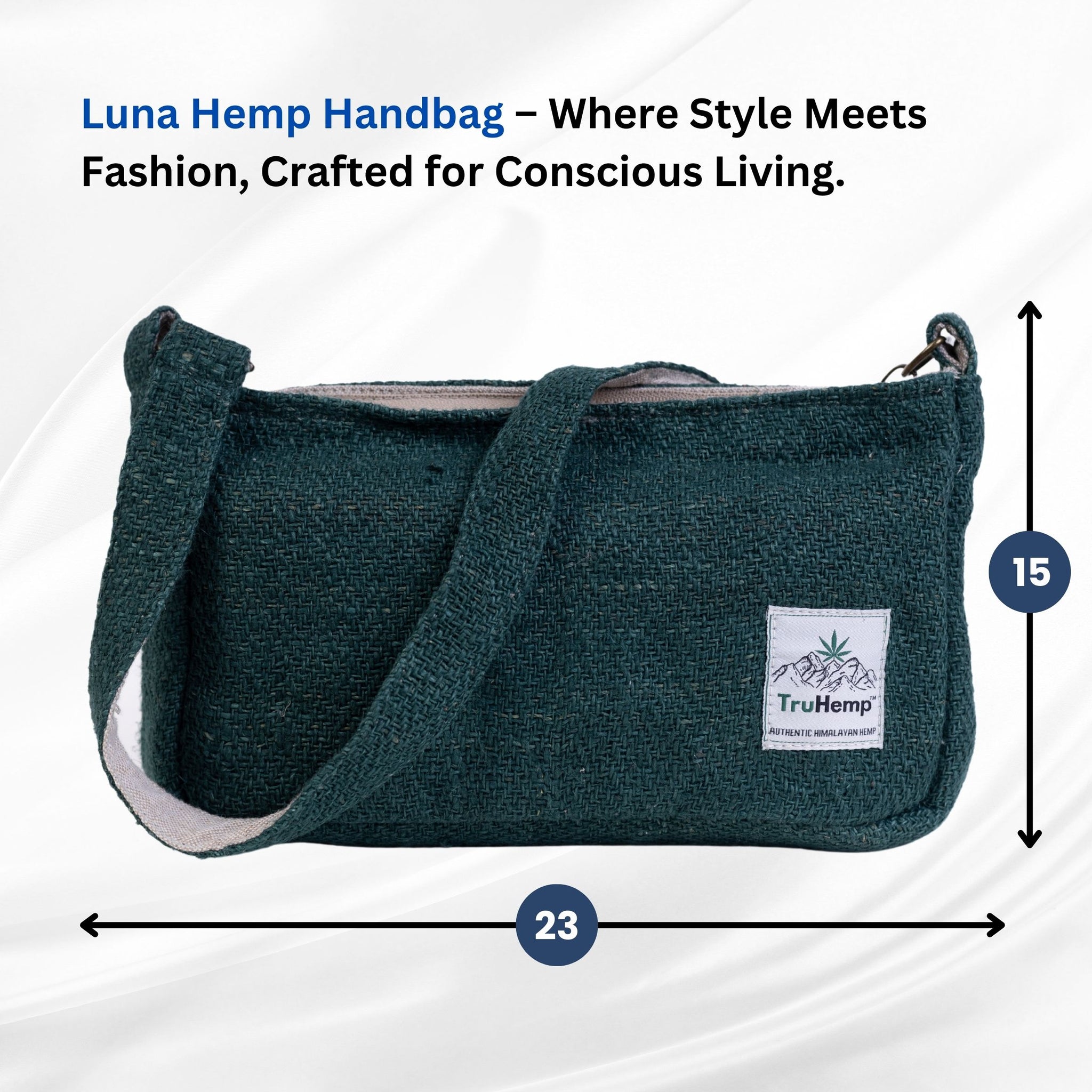 TruHemp Crossbody Bag – Stylish and Practical Shoulder Bag, Adjustable and Detachable Strap, Durable Zipper Closure