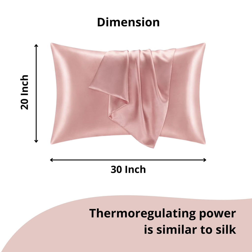 Satin Pillowcases, Similar to Silk Pillow Cases Set of 2, Cooling Pillow Case for Hot Sleepers with Envelope Closure, Gifts for Women Men
