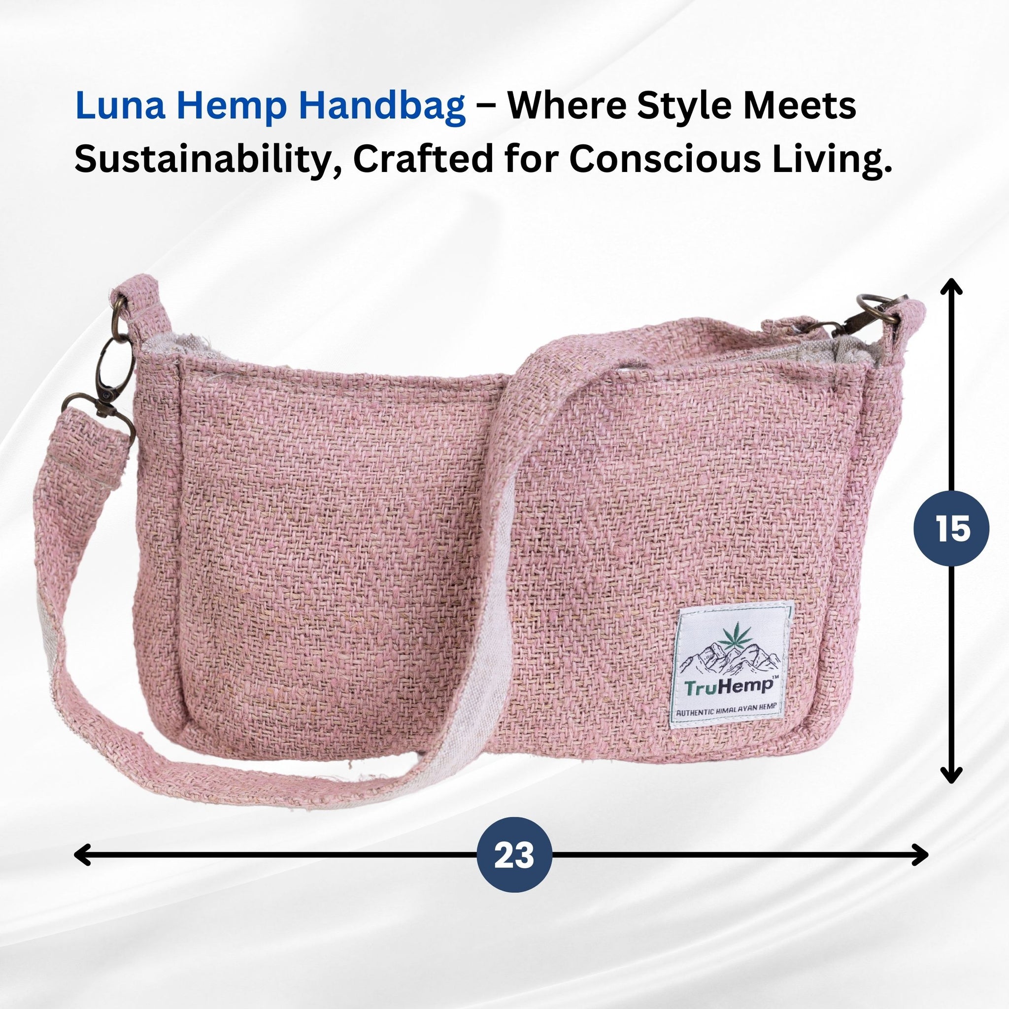 TruHemp Crossbody Bag – Stylish and Practical Shoulder Bag, Adjustable and Detachable Strap, Durable Zipper Closure