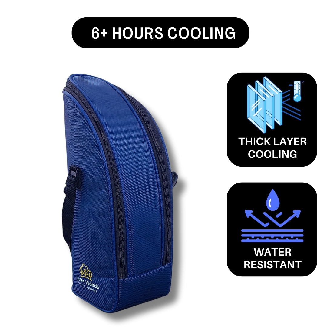 Outer Woods Insulated 1.5 Bottle Cooler Bag, with 2 Units of Ice Gel Pack, for Wine, Beer, Whisky, and All Kinds of Bottles