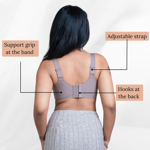 Seamless Padded Support Bra for Women Nylon & Spandex, Thick & Adjustable Straps, Back Hook Closure
