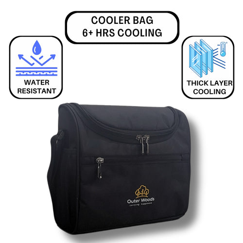 Outer Woods Insulated 8 Pint Bottle Bag, Fits 8 x 330 ml Pint Bottles, 6 to 8 Hours Cooling, Includes 4 Ice Gel Packs