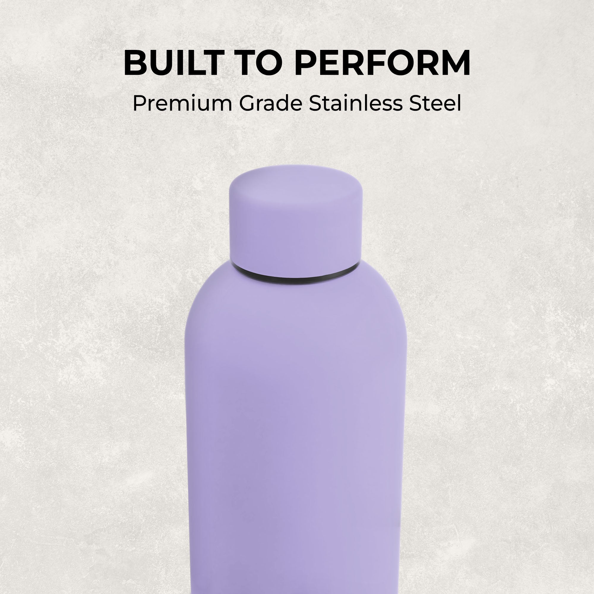 SuperGeneriX 17oz Matte Finish Stainless Steel Water Bottle | Vacuum Insulated Travel Bottle |12 hrs Hot & 18 hrs Cold| Smooth Rubber Finish Water Bottle (Black)