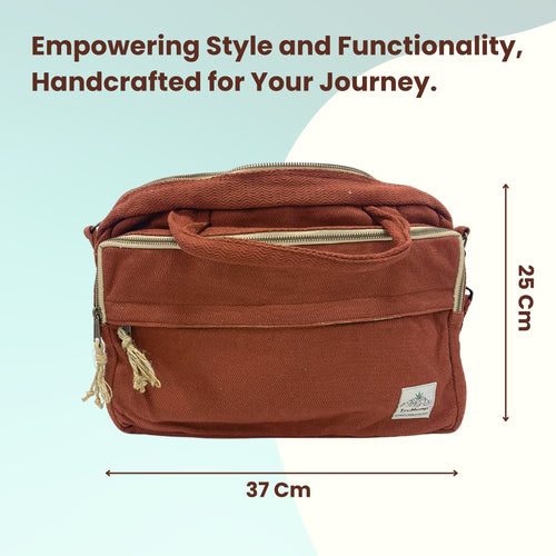 TruHemp Handmade Hemp Side Bag with Cotton Blend– Durable and Stylish Crossbody Messenger Bag with Adjustable Strap