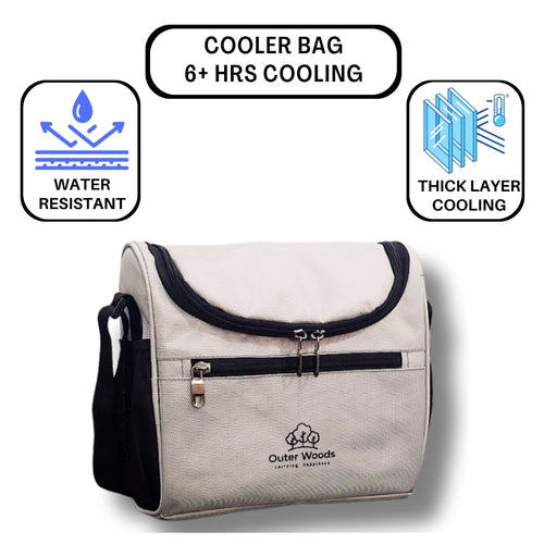 Outer Woods Insulated 8 Pint Bottle Bag, Fits 8 x 330 ml Pint Bottles, 6 to 8 Hours Cooling, Includes 4 Ice Gel Packs