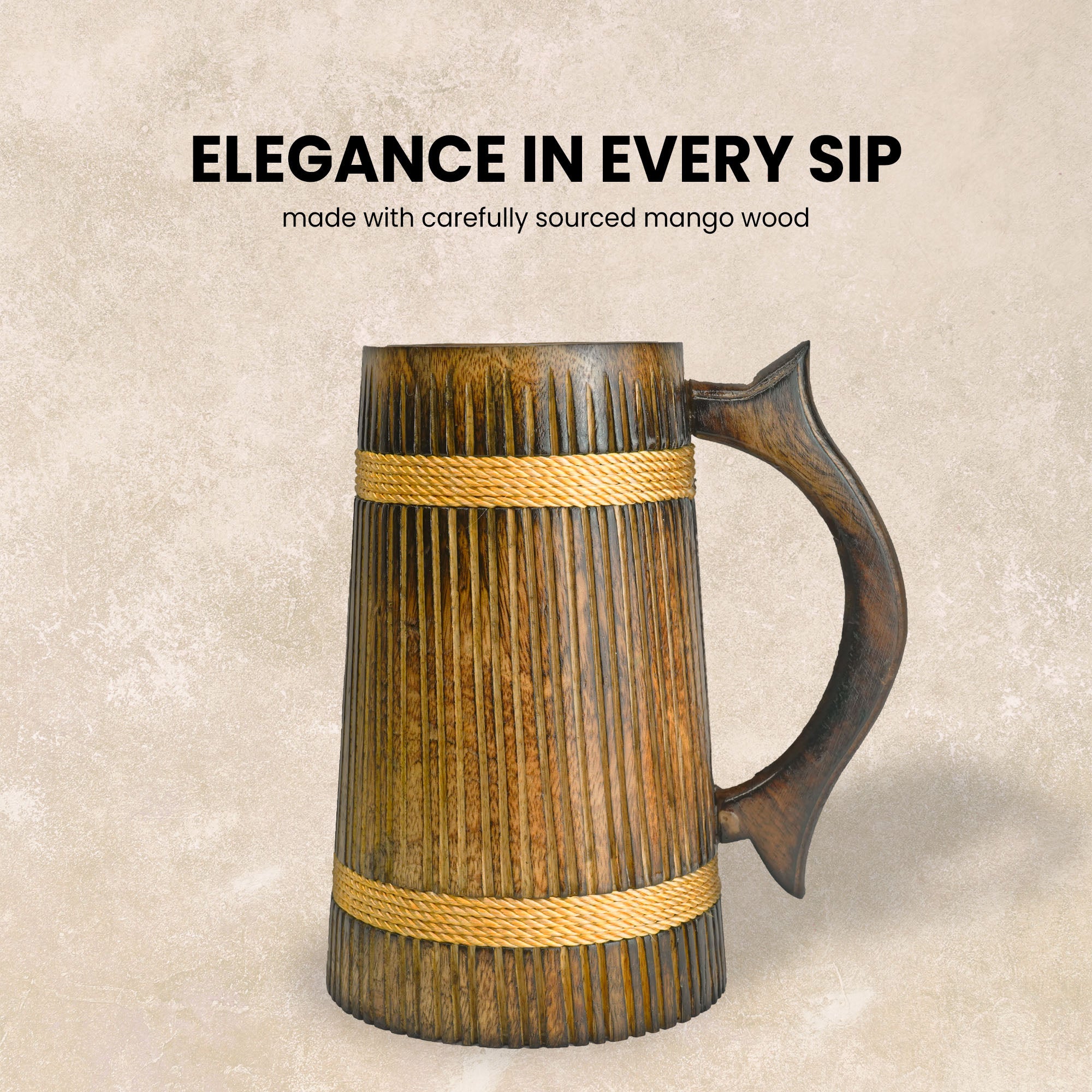 SuperGeneriX Beer Mug | Wooden Beer Mug | Craft Beer Mug | Barrel Shaped Jumbo Mug | Natural Beer Mug | Unique Beer Mug (Light Brown)