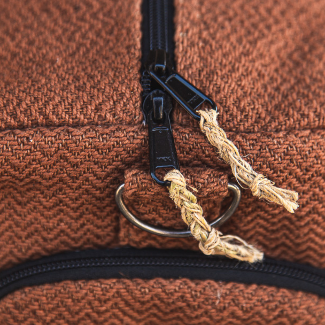 TruHemp Hemp Duffle Bag– Natural Travel Gym Bag with Shoe Compartment, Durable 30L Capacity with Dual YKK Zippered Sections