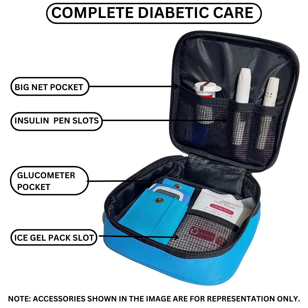 Outer Woods Nylon Insulin Cooling Travel Bag with Two Ice Gel Packs, Keeps Insulin Cool and Safe for 6 to 8 Hours, Insulin Cooler Travel Pouch