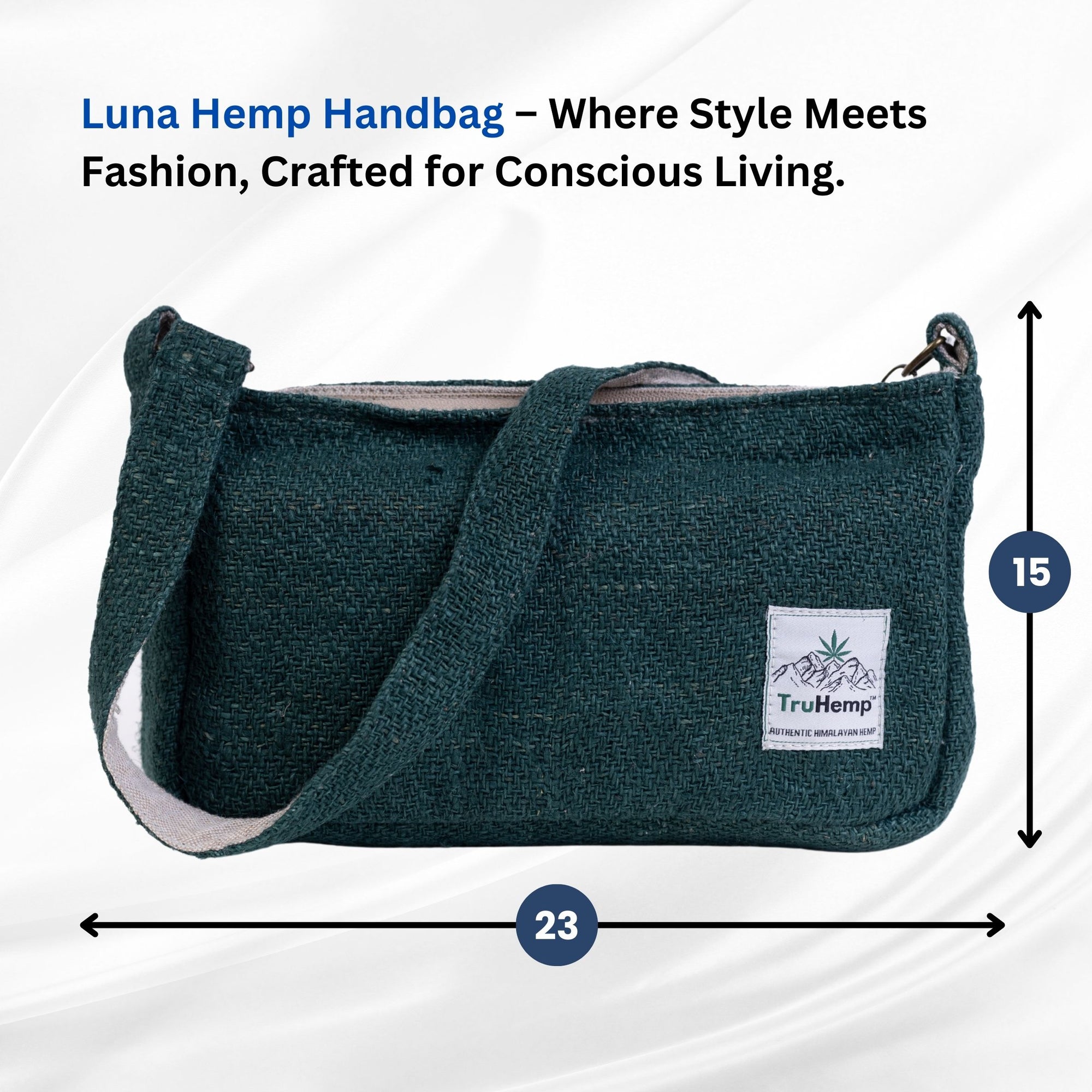 TruHemp Crossbody Bag – Stylish and Practical Shoulder Bag, Adjustable and Detachable Strap, Durable Zipper Closure