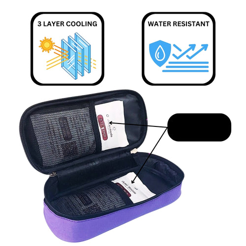 Outer Woods Insulin Cooling Travel Pouch with Two Ice Gel Packs, Cold Pack for Insulin, Insulin Carrier Bag, Keeps Insulin Safe and Cool for 6 to 8 Hours