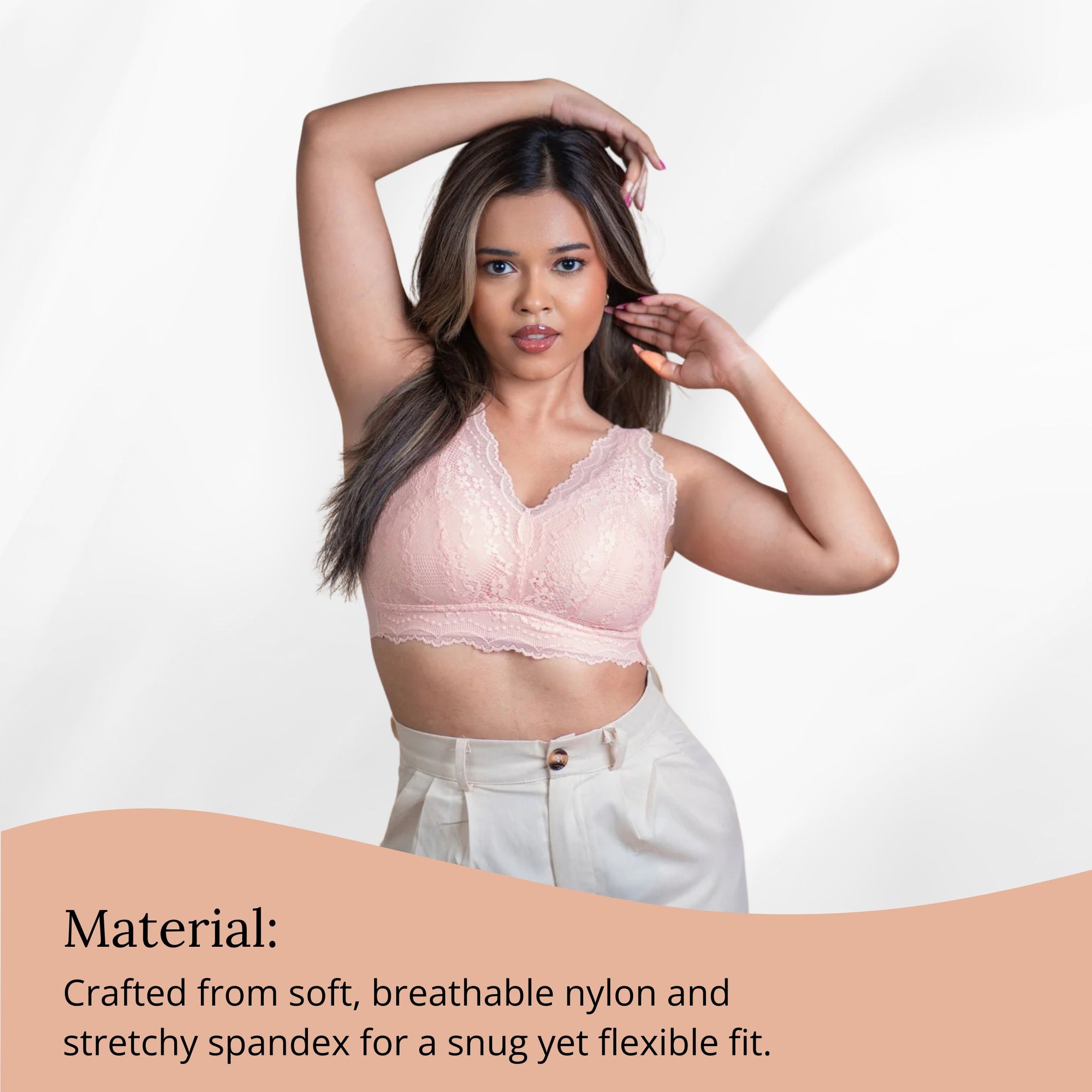 Women's Lace Bra Bralette Everyday Comfort Padded Bra for Women Non-Adjustable Strap with Back Hook Closure