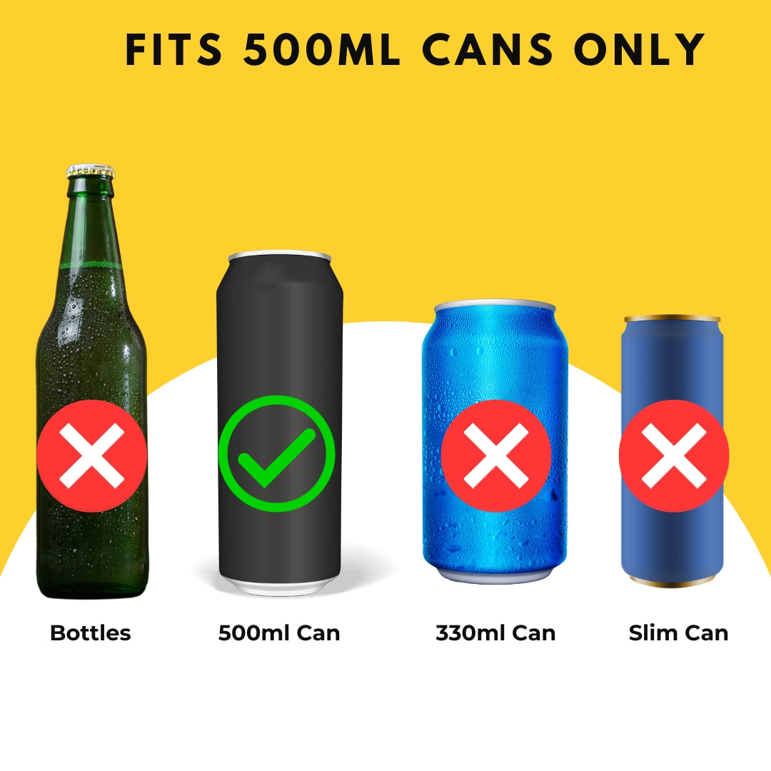 Outer Woods Insulated Beer Can Cooler Sleeve - Set of 4 | Fits 500ml Beer Can | Beer Can Cover (Coozie) with Easy Grip Band & Padded Fabric
