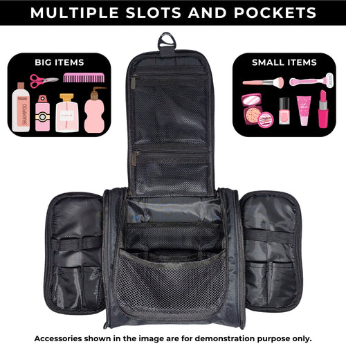 Outer Woods Travel Toiletry Bag with Hanging Hook, Waterproof Travel Pouch with Multiple Compartments for Cosmetics and Toiletries