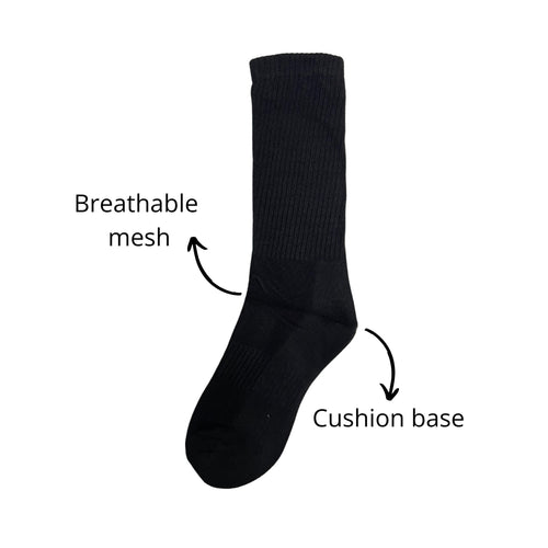 SuperGeneriX Athletic Crew Socks for Men | Crew Length Socks for Sports | Polyester Crew Length Socks | Pack of 6 (US, Alpha, One Size, Regular, Regular, 6, White)