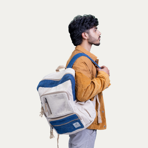 TruHemp Handmade Multi-Pocket Hemp Backpack– Durable & Spacious Backpack with Zippered Compartments, Adjustable Straps for Travel, and Outdoor Activities