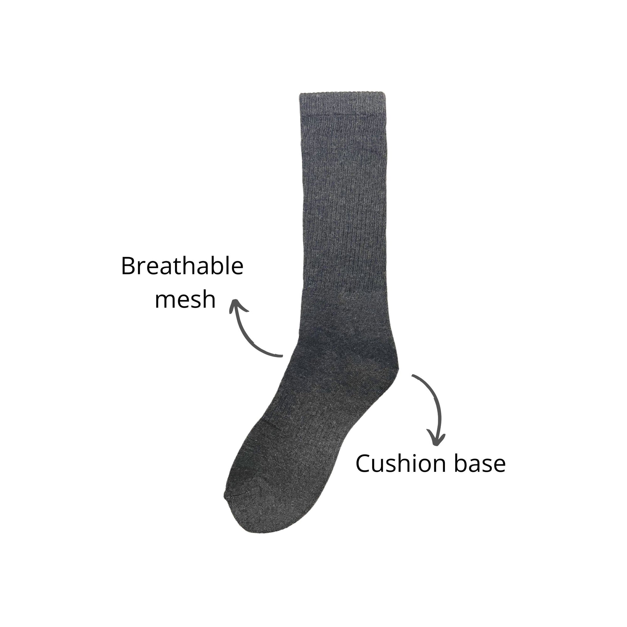 SuperGeneriX Athletic Crew Socks for Men | Crew Length Socks for Sports | Polyester Crew Length Socks | Pack of 6 (US, Alpha, One Size, Regular, Regular, 6, White)