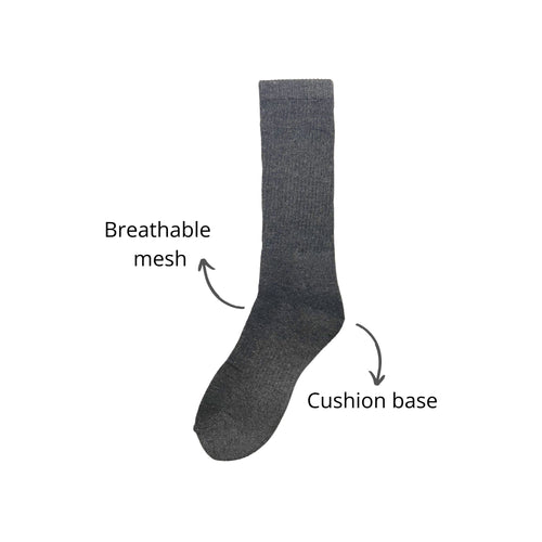 SuperGeneriX Athletic Crew Socks for Men | Crew Length Socks for Sports | Polyester Crew Length Socks | Pack of 6 (US, Alpha, One Size, Regular, Regular, 6, White)