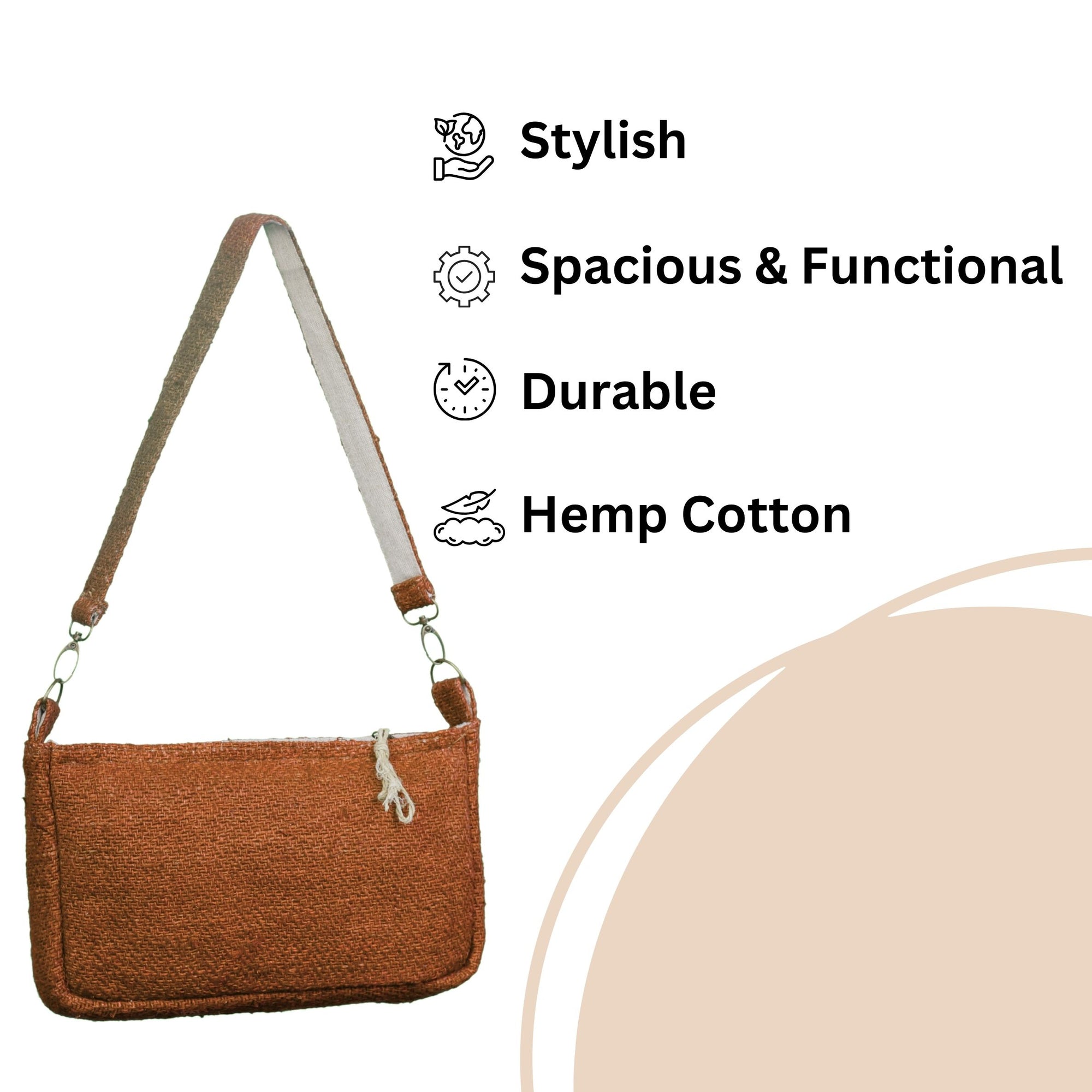 TruHemp Crossbody Bag – Stylish and Practical Shoulder Bag, Adjustable and Detachable Strap, Durable Zipper Closure