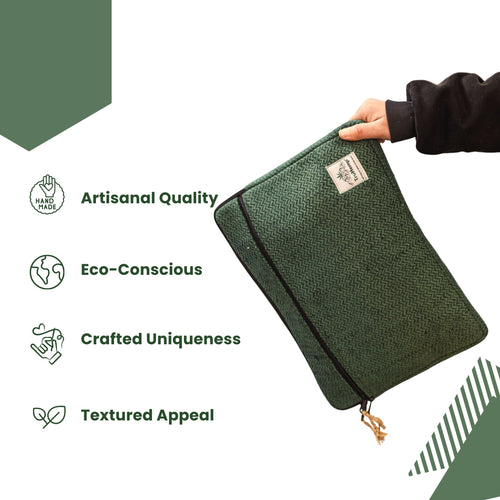 TruHemp Laptop Sleeve – Durable 14-Inch Laptop Cover with Zipper, Lightweight Water-Resistant Case for Travel & Work