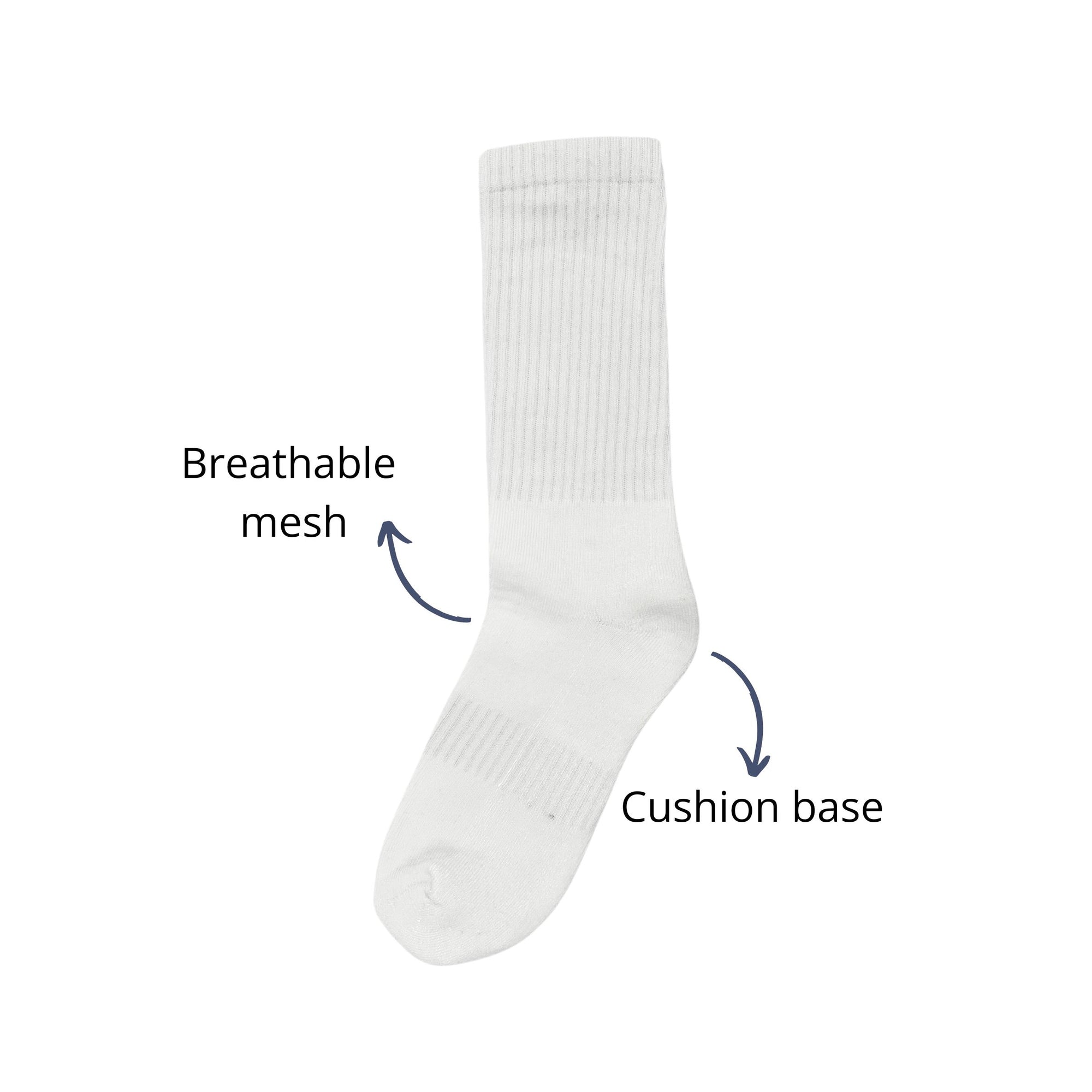 SuperGeneriX Athletic Crew Socks for Men | Crew Length Socks for Sports | Polyester Crew Length Socks | Pack of 6 (US, Alpha, One Size, Regular, Regular, 6, White)
