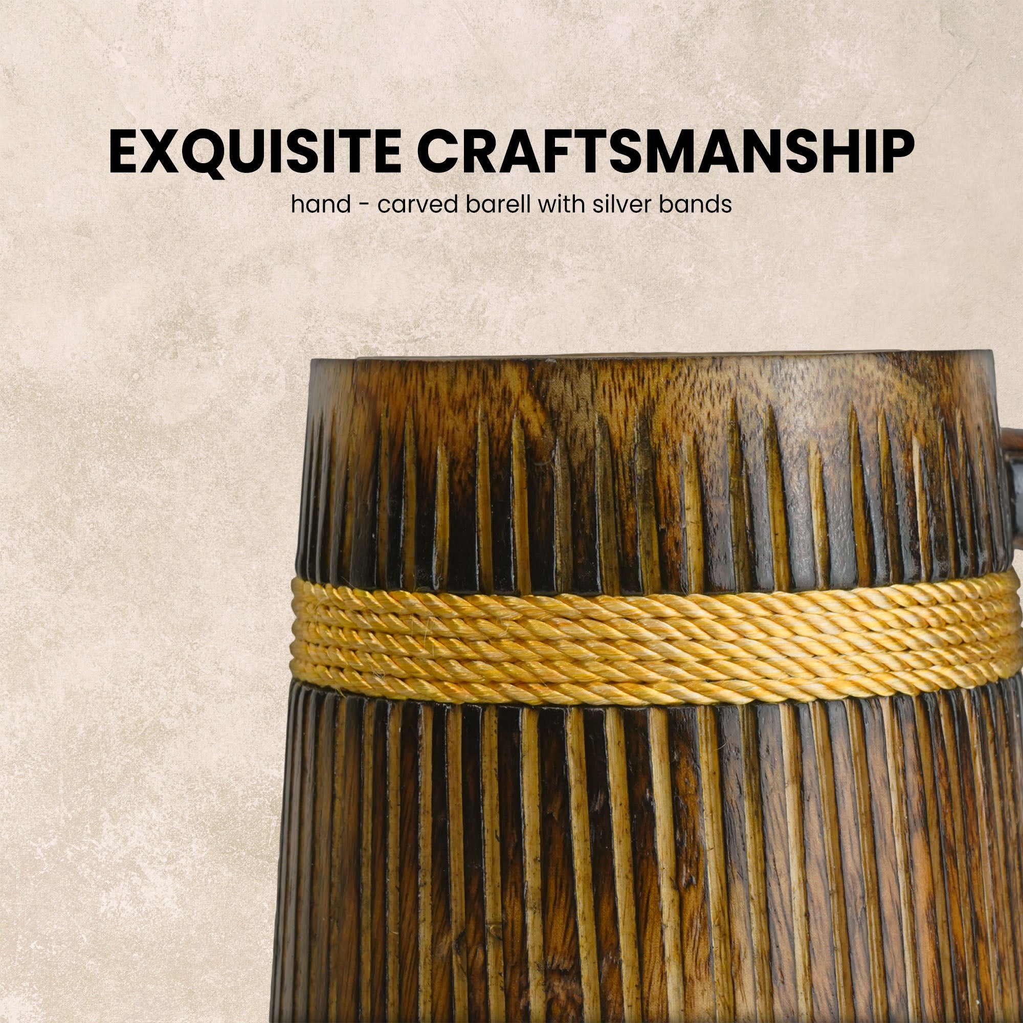 SuperGeneriX Beer Mug | Wooden Beer Mug | Craft Beer Mug | Barrel Shaped Jumbo Mug | Natural Beer Mug | Unique Beer Mug (Light Brown)