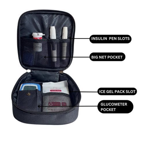 Outer Woods Nylon Insulin Cooling Travel Bag with Two Ice Gel Packs, Keeps Insulin Cool and Safe for 6 to 8 Hours, Insulin Cooler Travel Pouch