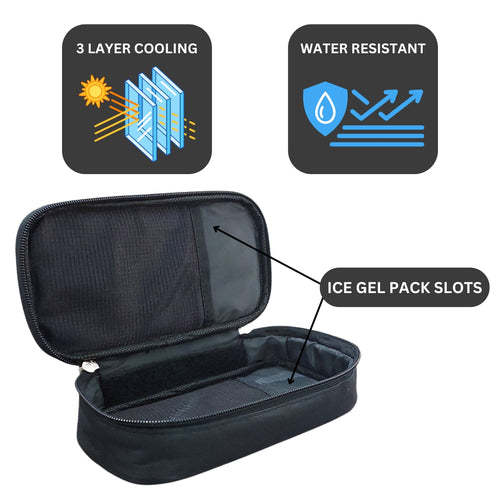 Outer Woods Insulin Cooling Travel Pouch with Two Ice Gel Packs, Cold Pack for Insulin, Insulin Carrier Bag, Keeps Insulin Safe and Cool for 6 to 8 Hours