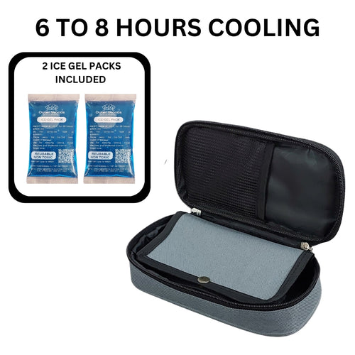 Outer Woods Insulin Cooling Travel Pouch with Two Ice Gel Packs, Cold Pack for Insulin, Insulin Carrier Bag, Keeps Insulin Safe and Cool for 6 to 8 Hours