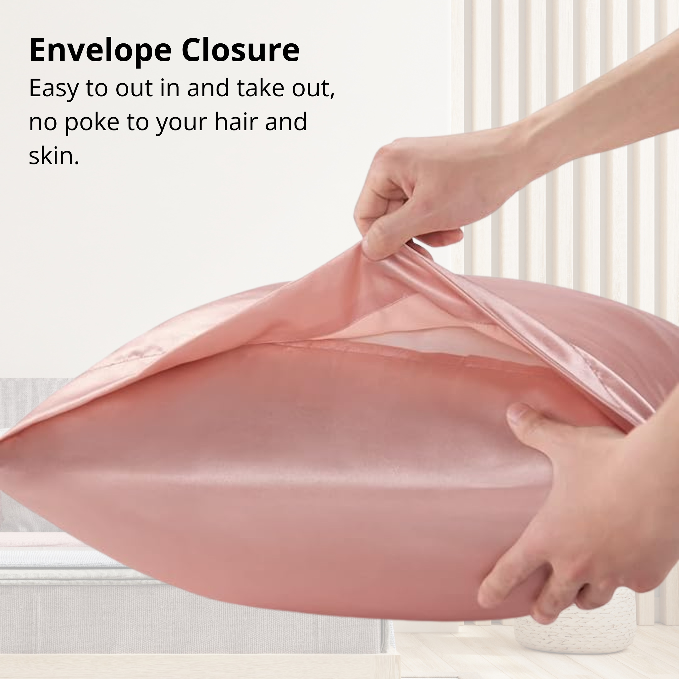 Satin Pillowcases, Similar to Silk Pillow Cases Set of 2, Cooling Pillow Case for Hot Sleepers with Envelope Closure, Gifts for Women Men