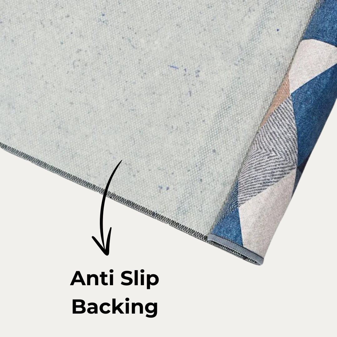 Washable Area Rug, Microfiber Material, Non-Slip Carpet for Living Room, Foldable Floor Cover, Machine Washable Rug for Bedroom & Office