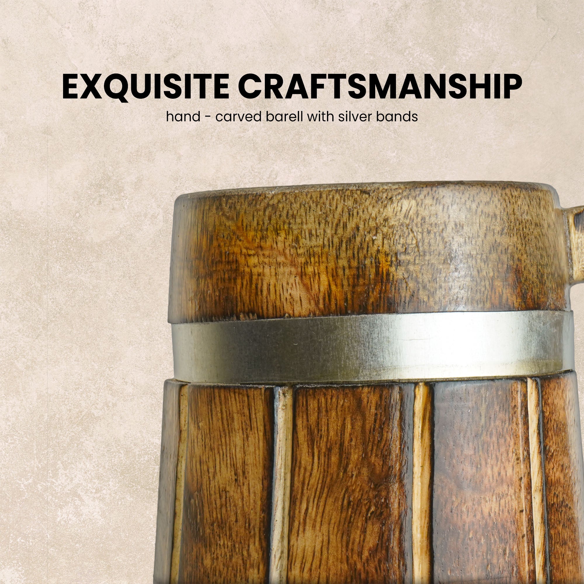 SuperGeneriX Beer Mug | Wooden Beer Mug | Craft Beer Mug | Barrel Shaped Jumbo Mug | Natural Beer Mug | Unique Beer Mug (Light Brown)