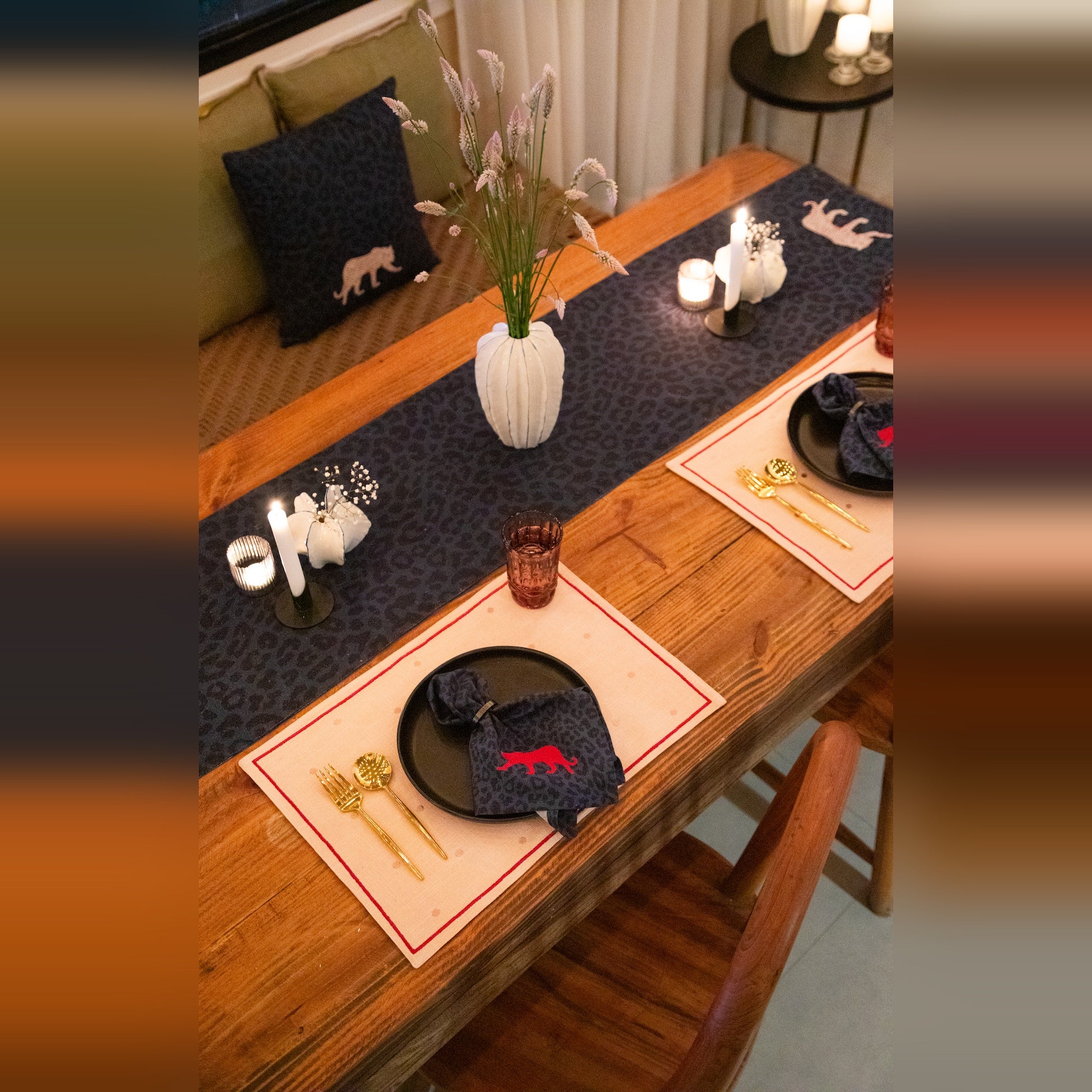 Holy Grail Homes Table Runner for Dining, 100% Cotton Boho Table Runner for Home Decor, Nature Inspired for Kitchen Dining Table, 14X82 inches for Dining & Parties