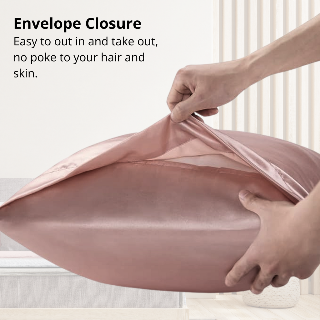 Satin Pillowcases, Similar to Silk Pillow Cases Set of 2, Cooling Pillow Case for Hot Sleepers with Envelope Closure, Gifts for Women Men