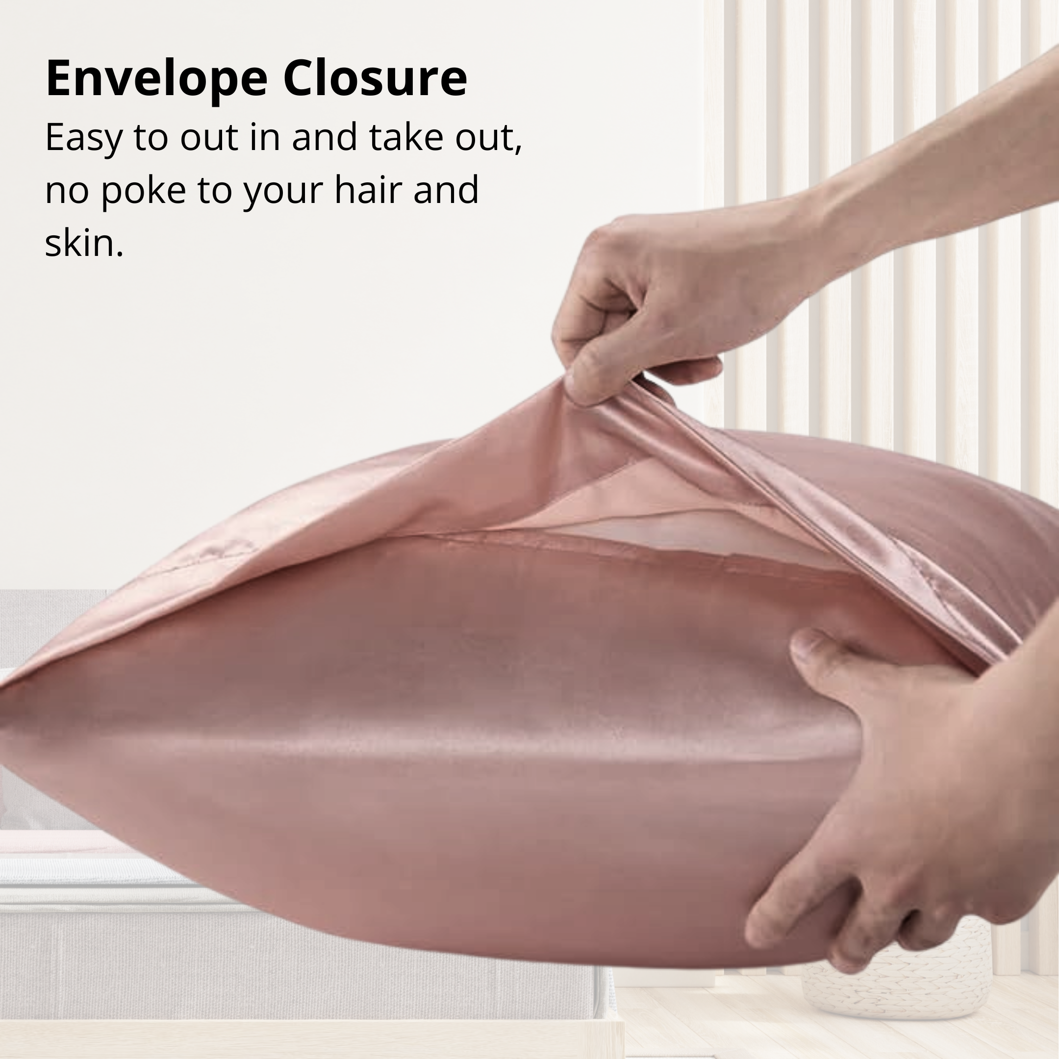 Satin Pillowcases, Similar to Silk Pillow Cases Set of 2, Cooling Pillow Case for Hot Sleepers with Envelope Closure, Gifts for Women Men