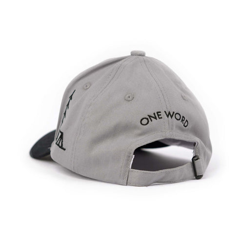 One Word Men Cotton Baseball Cap Lightweight Adjustable Hat for Golf, Running, Outdoor Activities, Work (Grey & Black)
