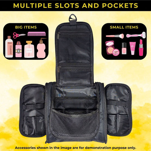 Outer Woods Travel Toiletry Bag with Hanging Hook, Waterproof Travel Pouch with Multiple Compartments for Cosmetics and Toiletries