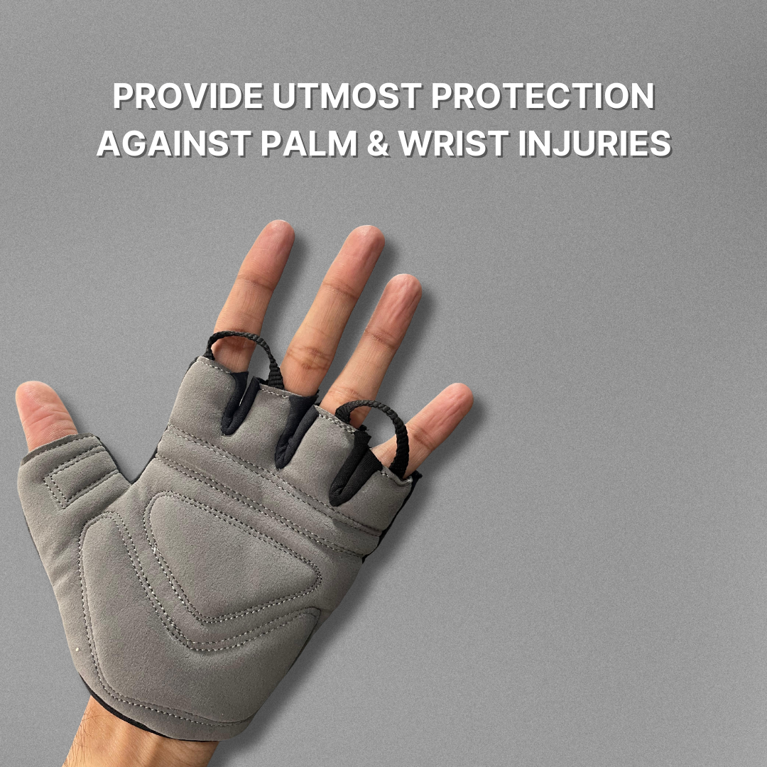 SuperGeneriX Cotton Blend Gym Gloves with Wrist Support | Reduce Strain | Protect Wrist | for Gym | Slippage Prevention 