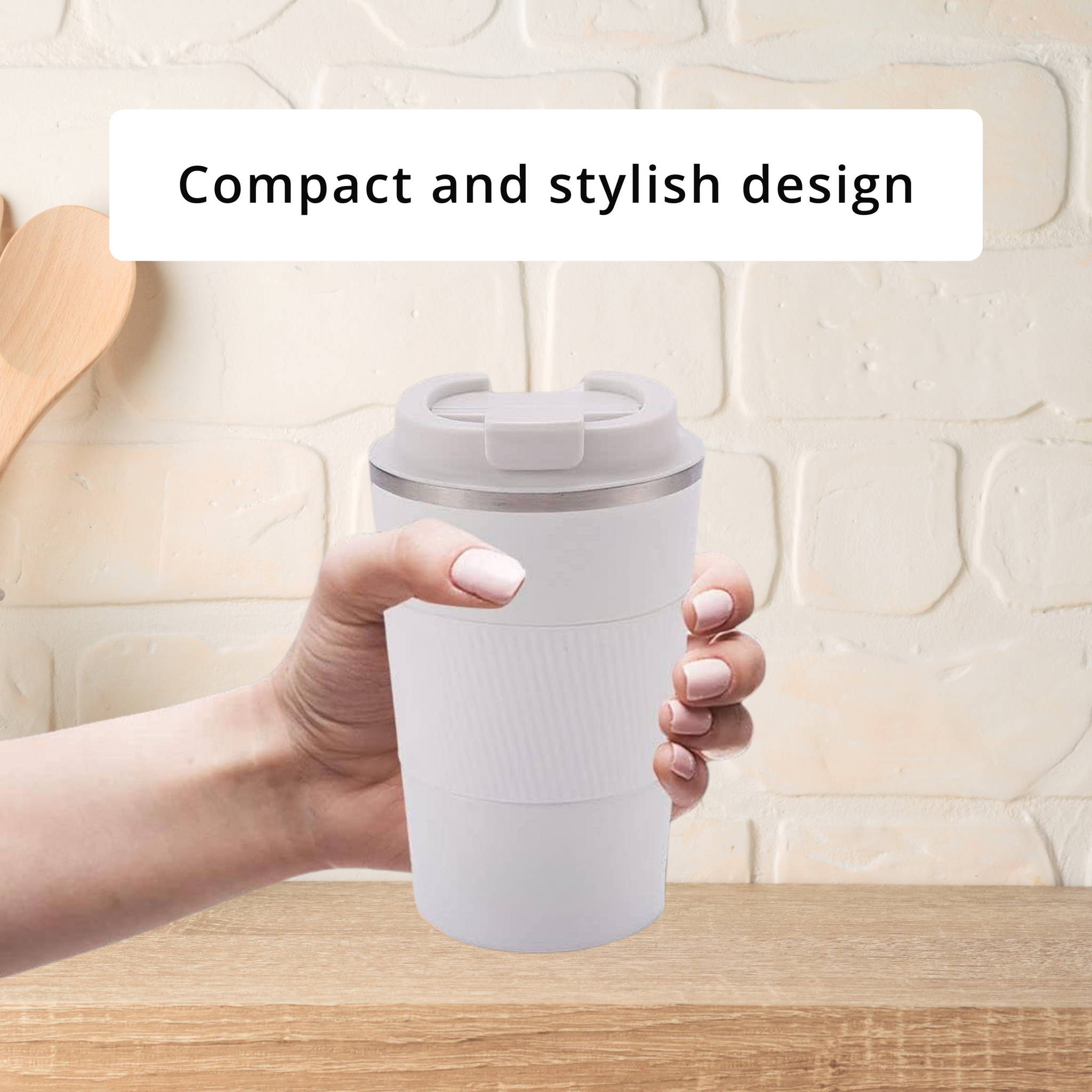 SuperGeneriX 500 ml Insulated Coffee Travel Mug, Double Walled Stainless Steel Tumbler, Insulated Cup with Leakproof Lid